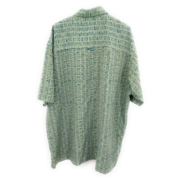 FUBU Shirt Mens XXL Green Abstact All Over Print Short Sleeve - Picture 3 of 4